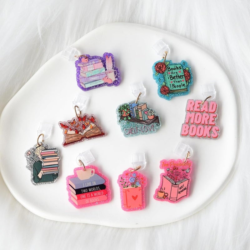 THSOGO 9PCS Dust Plug Charms for E - Reader/Kindle, Cute Book Sunflower Dust Plugs Compatible with Type C Charging Port, Gift for Book Sunflower Lovers Readers Women Teachers Students - Image 2